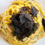 Truffle Tagliolini on a white plate