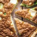 slices of broccoli quiche.
