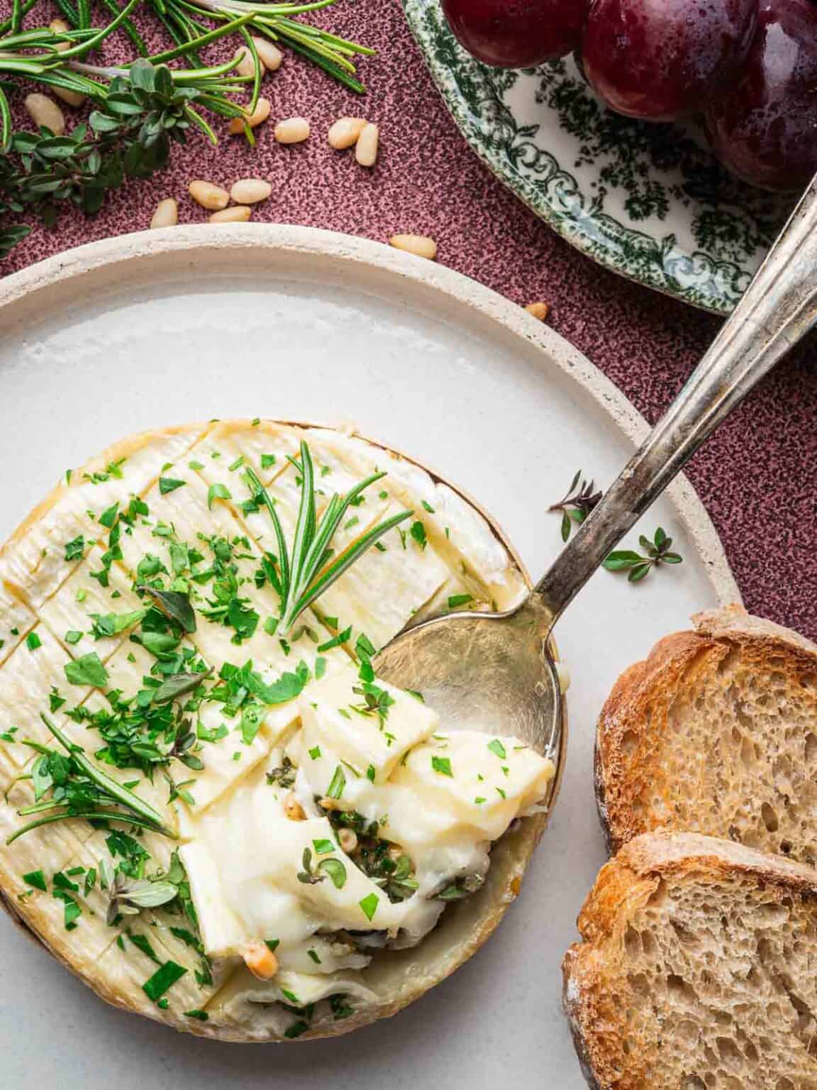 Garlic Baked Brie With Herbs And Pine Nuts | Nim Pairings