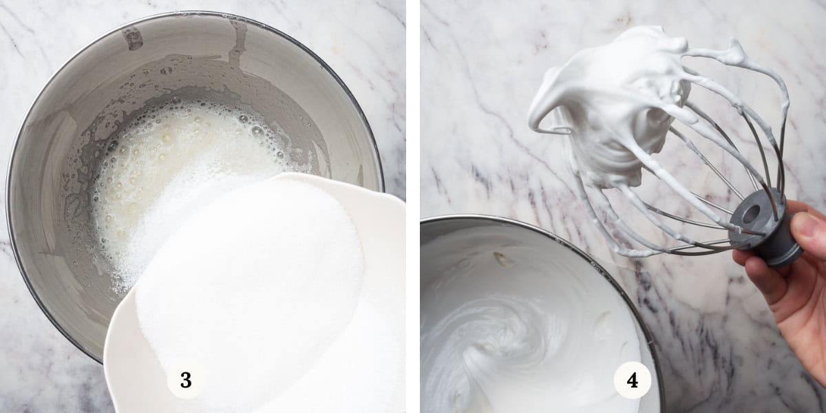 process of making French meringue.