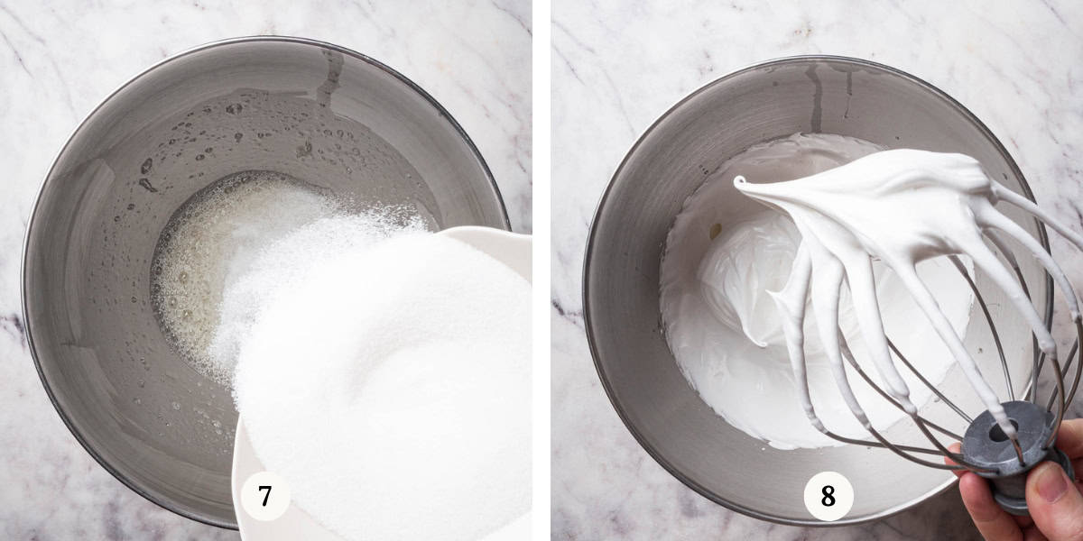 process of making meringue.